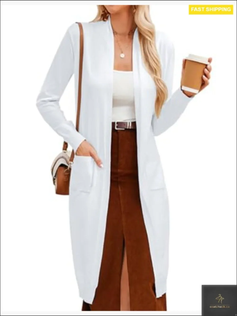 Trendy Long Cardigan Sweater Lightweight Open Front Maxi Duster Coat Pockets